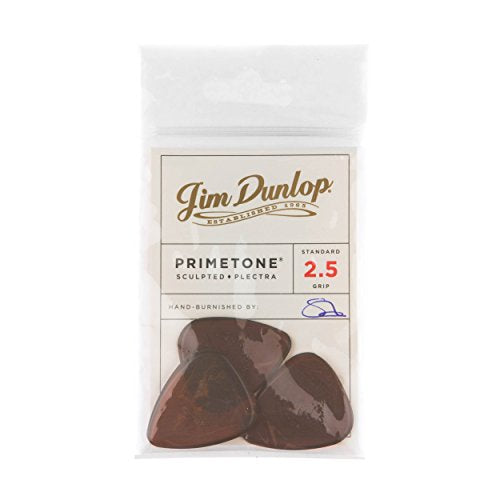 Jim Dunlop Primetone Standard 2.5mm Sculpted Plectra with Grip-3 Pack (510P2.5)