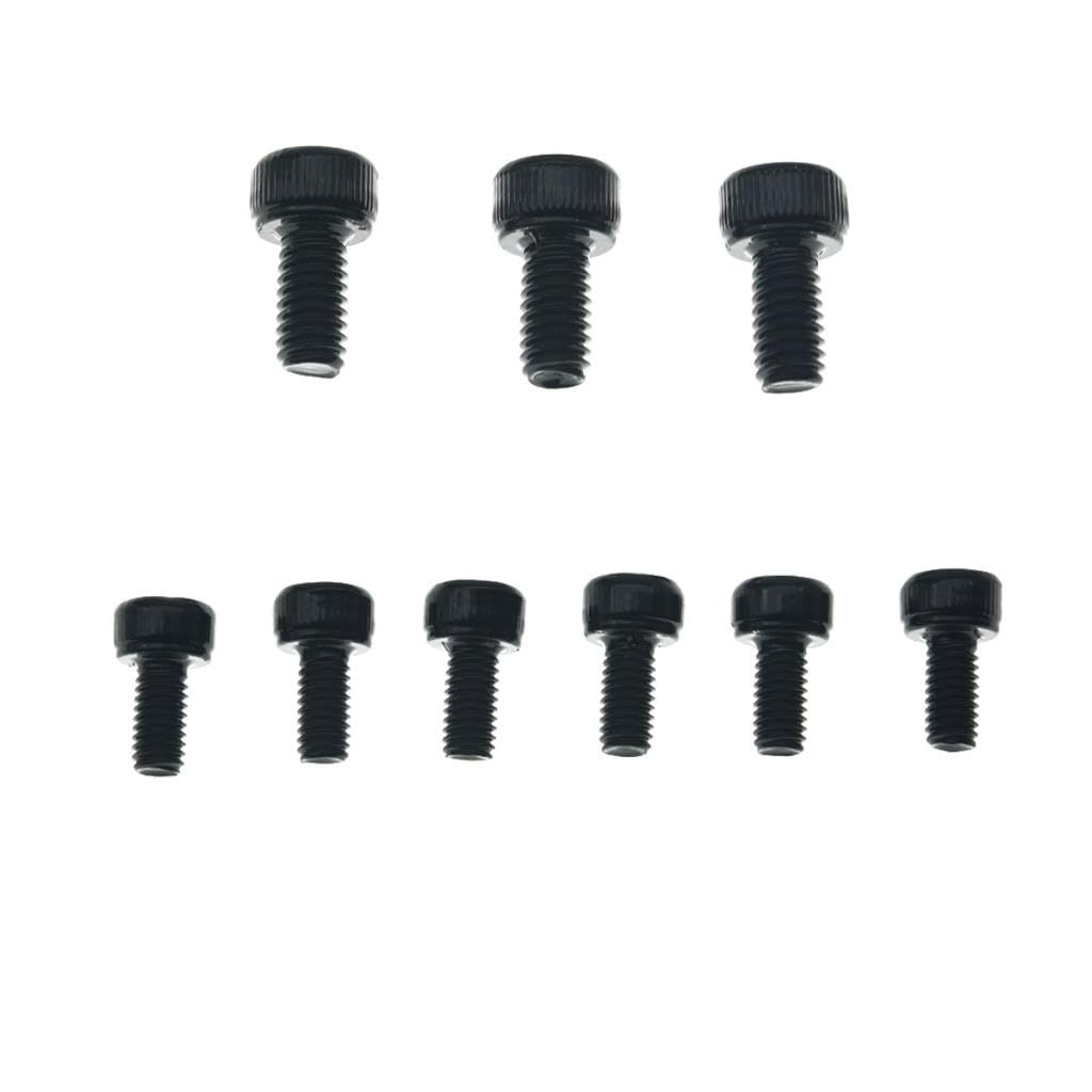 KAISH Stainless Steel Tremolo Bridge Saddle Mounting Screws Guitar Locking Nut Lock Nut Screws Fits for FR Black
