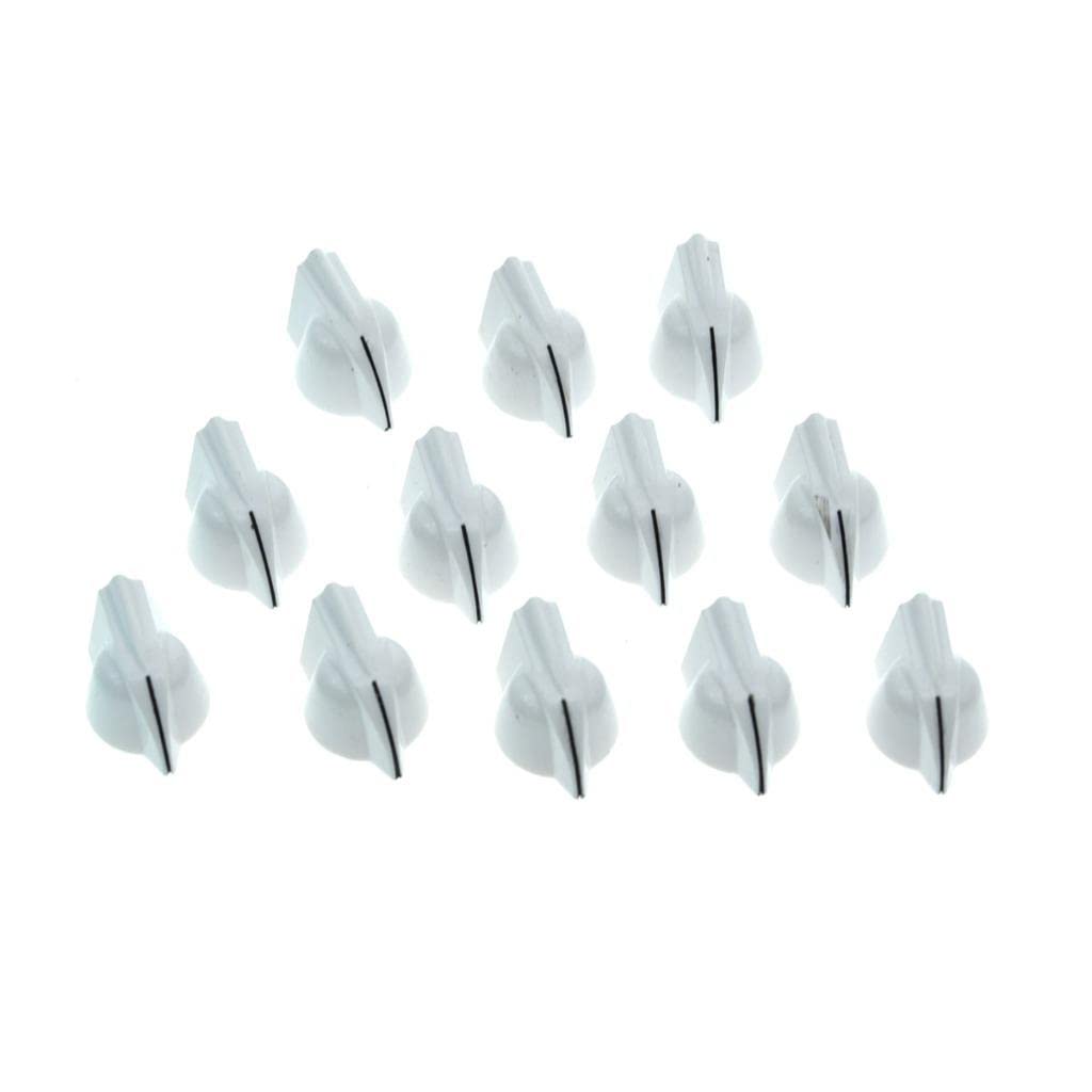Dopro 12-Pack 1/4'' Universal Vintage Raised Mini Chicken Head Knobs Small Size Guitar Bass Potentiometer Knobs Amplifier Knob E