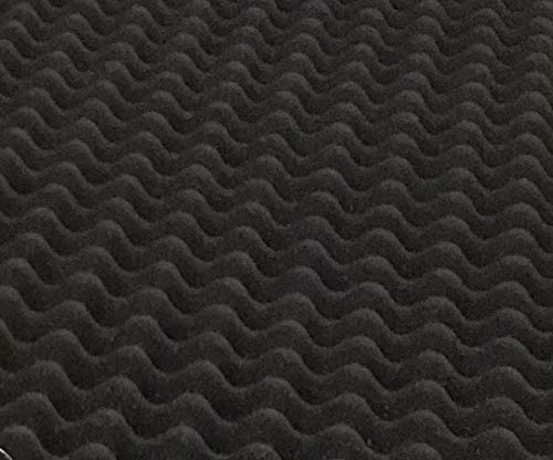 BookishBunny Self Adhesive High Density Acoustic Foam Egg Crate Panel Studio Foam Wall Panel 39'' x 78'' (1.5'' Black)