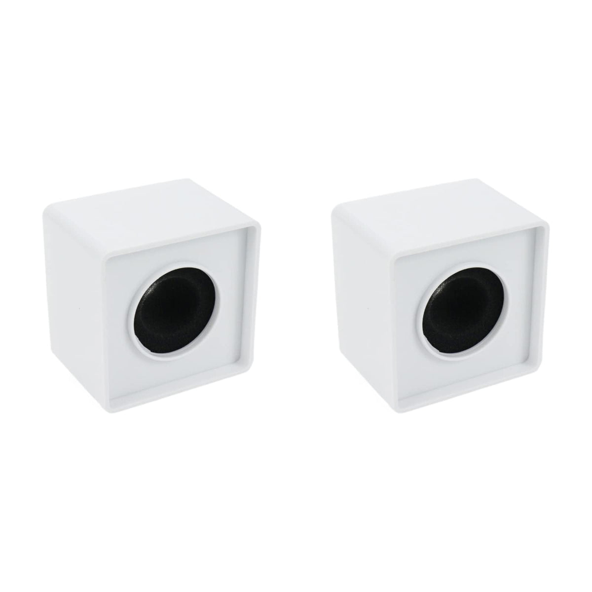 Tsnamay 2Pcs Square Cube Microphone Stand,Abs Interview Microphone Logo Mic Microphone Flag Station Logo,White