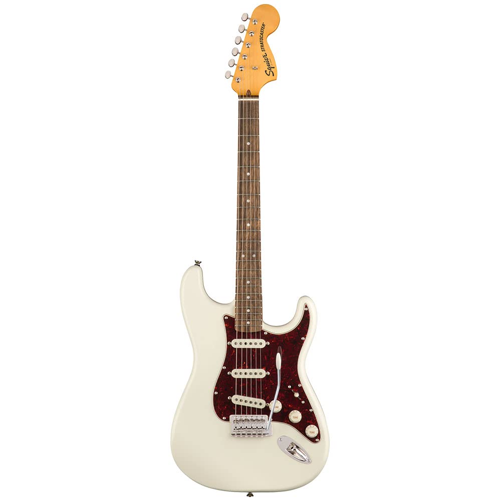 Squier Classic Vibe 70s Stratocaster Electric Guitar, Olympic White, Laurel Fingerboard