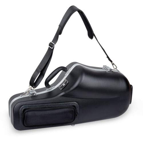 Crossrock Contoured ABS Molded Alto Saxophone Case with Single Strap-Black(CRA861ASBK)