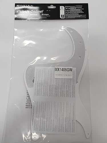 Musiclily Pro 10-Hole P Bass Pickguard for JPN Fender Japan 4-String Precision Bass, 1Ply White