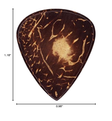 Coconut Palm Shell Guitar Or Bass Pick - 1.5 mm Heavy Gauge - 351 Shape - Natural Finish Handmade Specialty Exotic Plectrum - 1