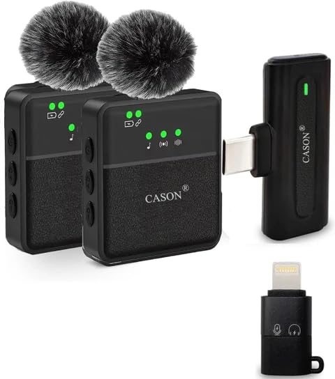 Cason Sx8 Wireless Mic For You Tube & Content Creators With Ultra Noise-Cancelling Feature And 20M Long Range Microphone For Vlo
