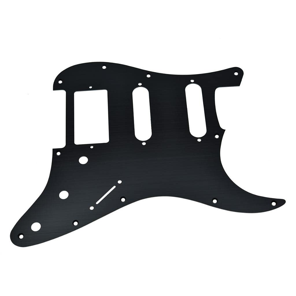 Dopro 11-Hole Aluminum Anodized Modern Style Strat Hss Guitar Pickguard Scratch Plate Fits American/Mexican Fd Black