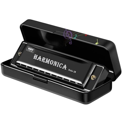 Baxly Professional Harmonica For Kids 10 Hole C Key - Musical Mouth Organ For Beginners | Portable And Child-Friendly Design | M
