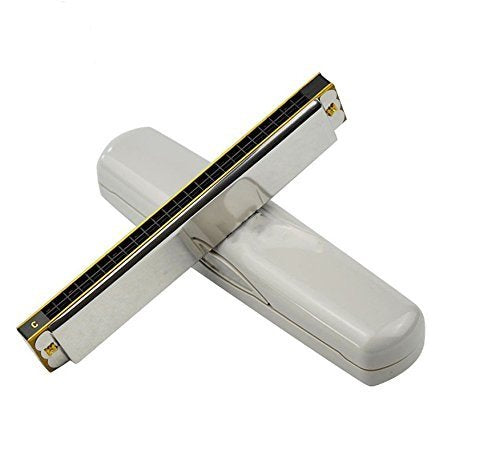 Mexa Mouth Organ Harmonica C Key Scale 24 Holes 48 Tones With Hard Case Tremolo.