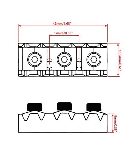 JIUWU 42mm Black Nut Wrench Screw for Floyd Rose Tremolo Double Locking System