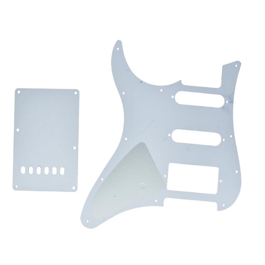 KAISH Guitar HSS Pickguard and Tremolo Trem Cover Back Plate fits Yamaha PACIFICA Guitar Black/White Grid