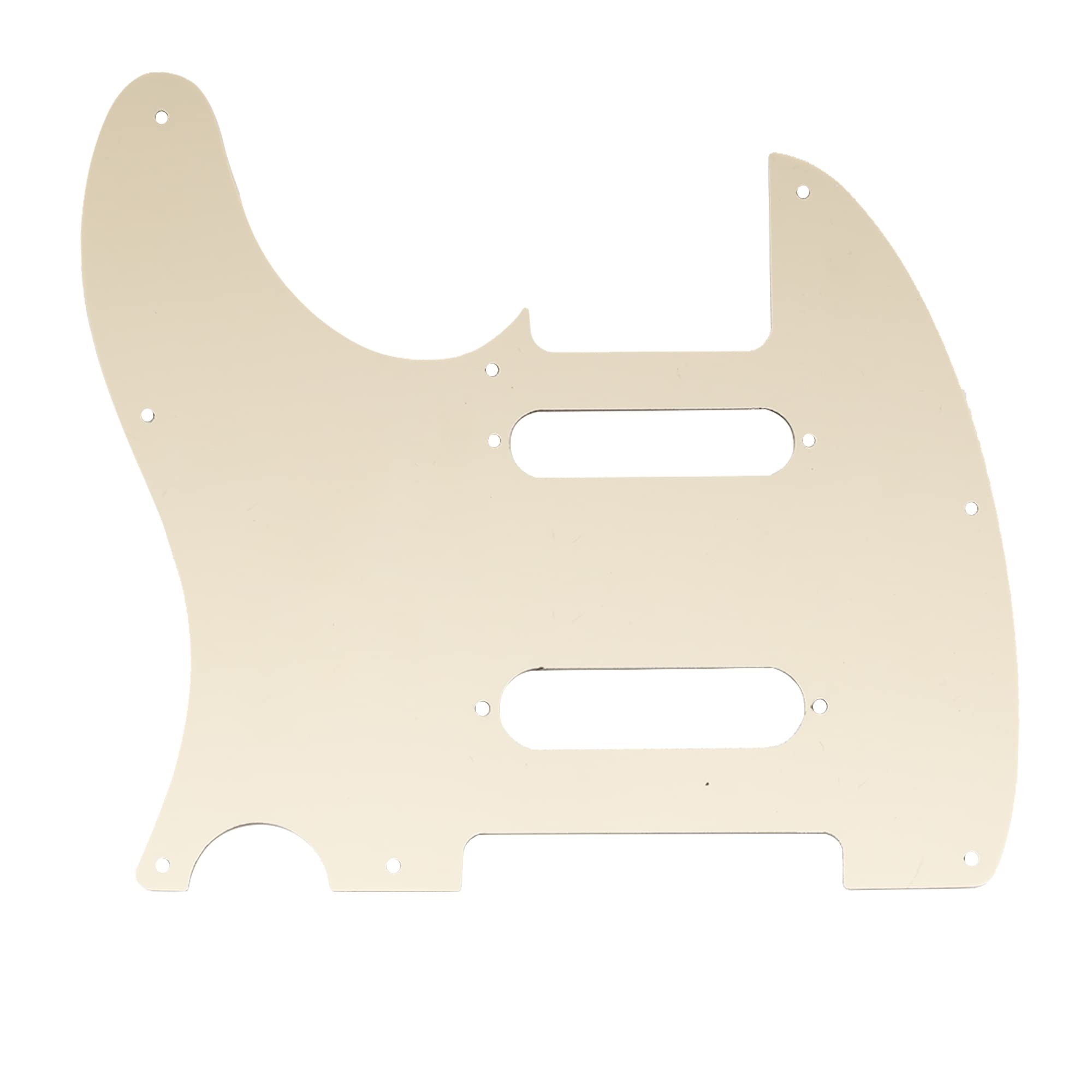 Musiclily Pro 8 Holes SS Guitar Tele Pickguard for USA/Mexico Fender Deluxe Nashville Telecaster Electric Guitar, 4Ply Aged Whit