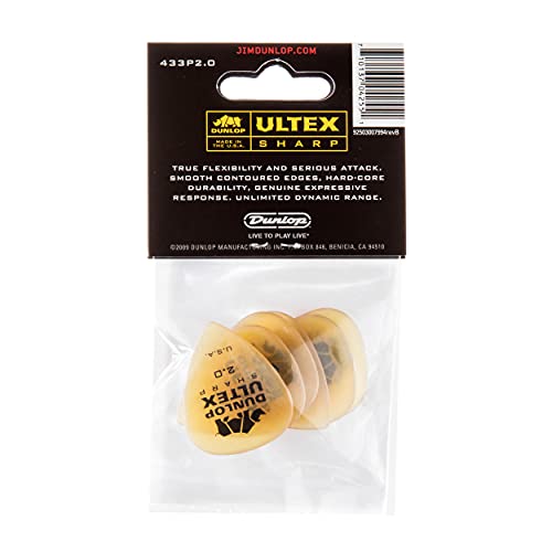 Dunlop 433P2.0 Ultex Sharp, 2.0mm, 6/Player's Pack