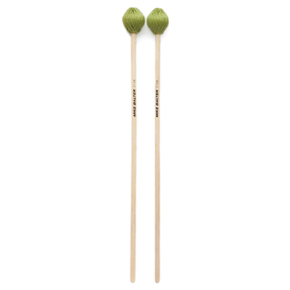 Mike Balter Chorale Series Birch Handle Marimba Mallets Green Microfiber Medium Hard