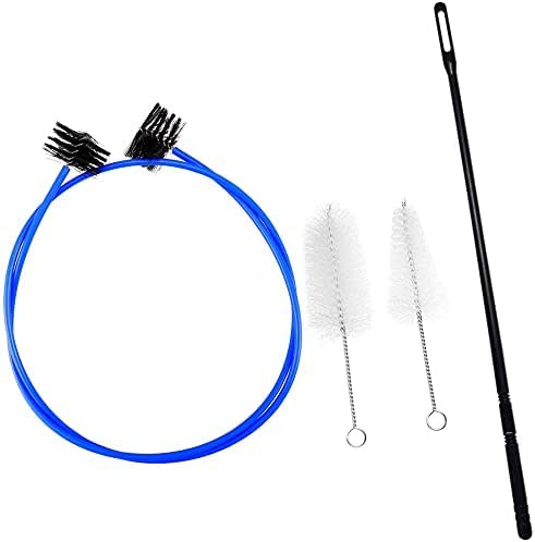 Hysagtek 4 Pieces Trumpet Snake Brush Cleaning Kit, Trumpet Brush Mouthpiece Brush Valve Casing Brush Flexible Brush with Cleani