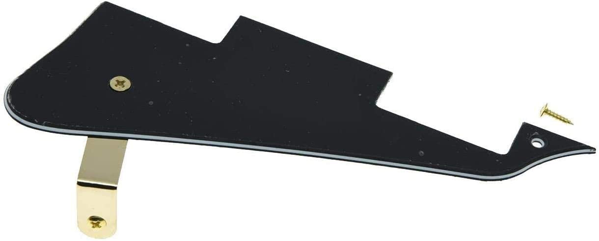 Dopro Black 3 Ply LP Guitar Pickguard with Gold Bracket for Epiphone Les Paul