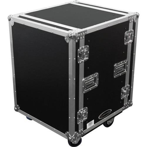 14U Shock Mount Rack Flight Case with Wheels