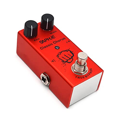 Saphue Classic Chorus Guitar Effects Pedal Rate/Width Knob High Low Frequency Effect Pedals With Steel Metal Shell Mini Single T