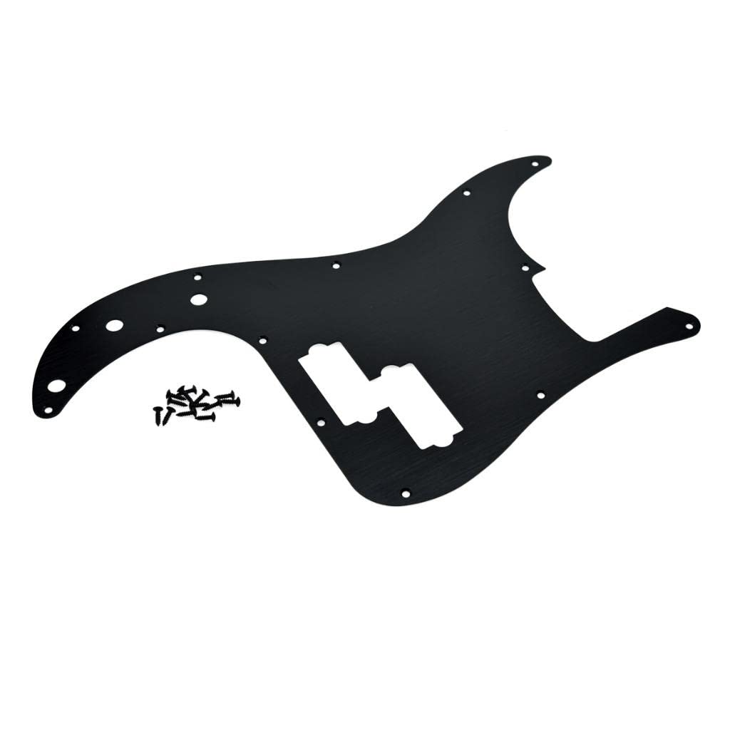Kaish 13-Hole Metal Aluminium Anodized Left Handed P Bass Style Pickguard American Modern Style Standard Bass Pick Guard For Pre