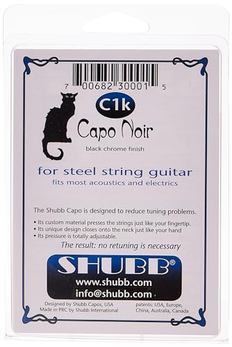 C1K Shubb Capo Noir Series Acoustic Guitar Capo - Black Chrome
