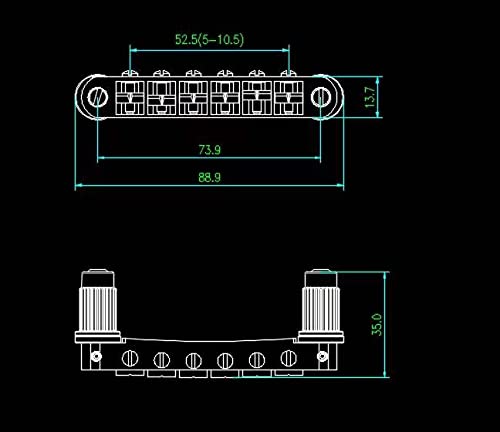 Guyker Guitar Saddle Bridge - Tune-O-Matic Bridges with Studs Replacement for LP EPI 6 String Electric Guitar (GM003, Relic)