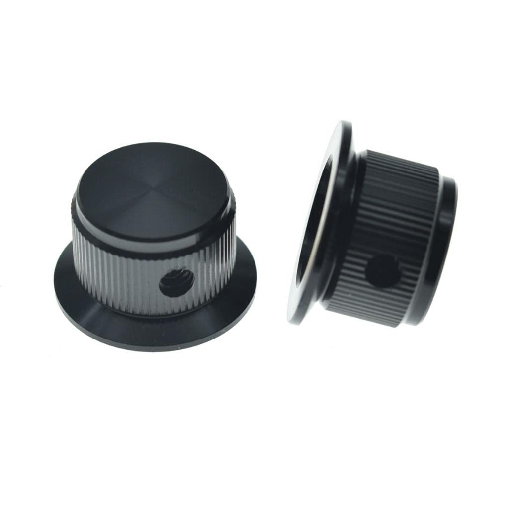 2-Pack Set Screw Style Aluminium Potentiometer Knobs 1/4 '' Universal Top Hat Knobs Bell Volume Tone Control Knobs for Guitar/Ba