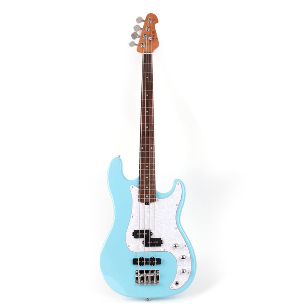 Fojill Full Size Standard Electric Bass Guitar Four 4 String Right Hand Handed Basswood Body Roasted Canadian Maple Neck Genuine