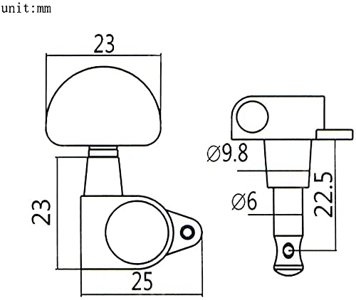 Zcloud Goods Guitar Tuning Pegs GTPChrom 3+3 Chrome Finish