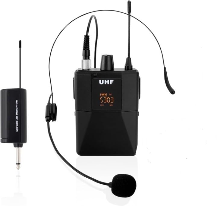 Kh Uhf Wireless Microphone System Portable Professional Cordless Microphone Set With Headset, Beltpack Transmitter, Receiver - K