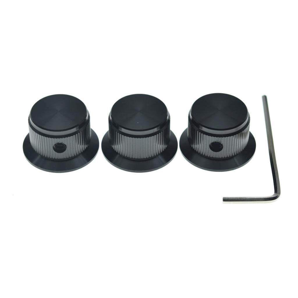 KAISH 3pcs Aluminium Potentiometer Knobs 1/4 Universal Top Hat Knobs Bell Control Knob with Set Screw for Guitar/Bass/AMPS/Pream
