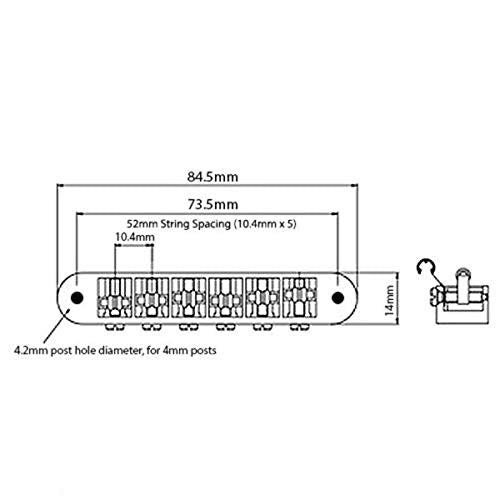 Dopro Gold Guitar Roller Saddle Bridge Tune-O-Matic Bridge For USA Les Paul,SG,ES Dot,Gretsch Bigsby T-O-M with M4 Posts