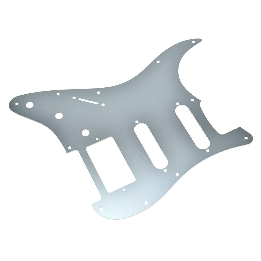 Dopro 11-Hole Aluminum Anodized Modern Style Strat HSS Guitar Pickguard Scratch Plate for American/Mexican FD Stratocaster Silve