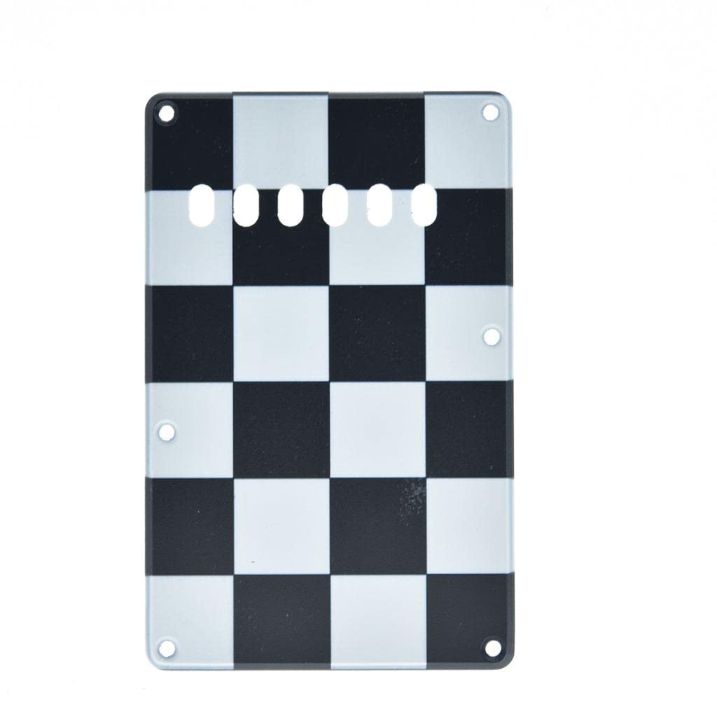 KAISH Guitar HSS Pickguard and Tremolo Trem Cover Back Plate fits Yamaha PACIFICA Guitar Black/White Grid