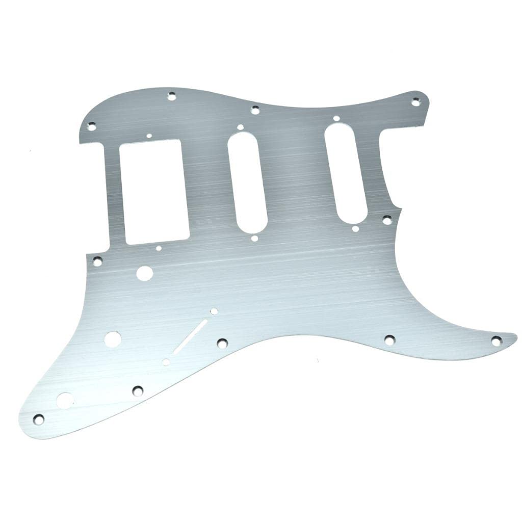 Dopro 11-Hole Aluminum Anodized Modern Style Strat Hss Guitar Pickguard Scratch Plate For American/Mexican Fd Stratocaster Silve