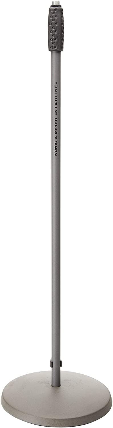 K&M - Knig & Meyer 26010.500.87 - Microphone Stand - Round Base Adjustable Height - Professional Grade - German Made - Gray