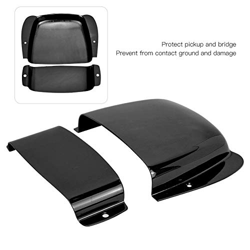 Bass Guitar Vintage Bridge Cover, Zinc Alloy Bass Guitar Bridge Cover with Screws for Electric Bass Guitar (Black)