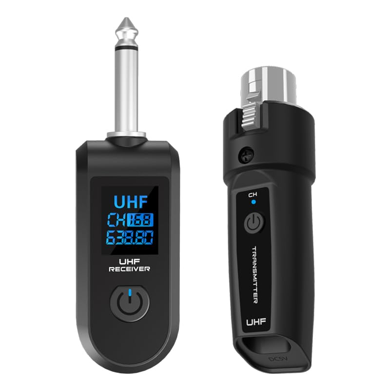 TAVOSOP Upgrade 2.4GHZ Wireless XLR Transmitter and Receiver, Built-in Rechargeable Lithium Battery for Dynamic Microphone,Audio