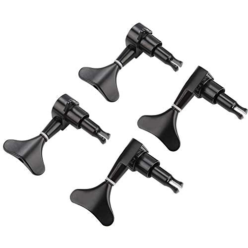 VBESTLIFE 2L 2R Electric Bass Machine Heads, Sealed Tuner String Tuning Key Pegs for Electric Bass (Black)