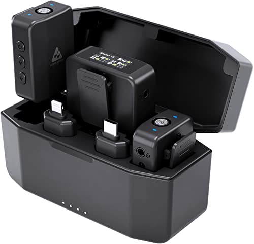 Audio Array Am-W15 Dual Wireless Mic With Charging Case | Upto 16Hr Battery Backup & 100M Range | Active Noise Cancellation | In