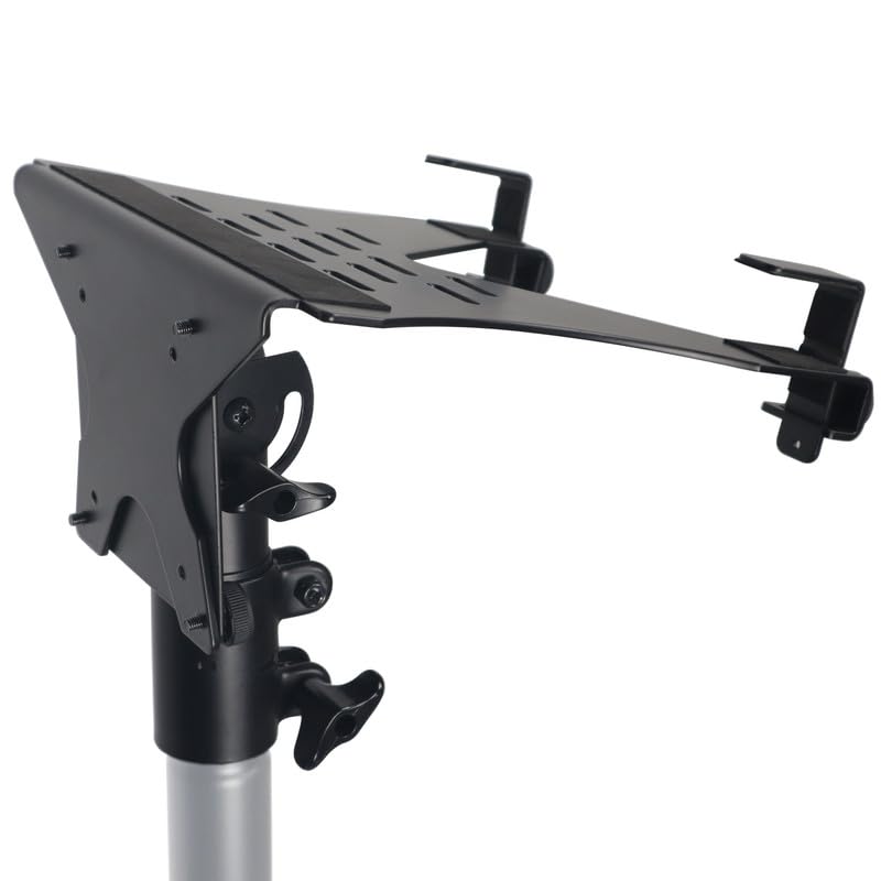 ProX X-LTF01BL Universal Laptop Tray + VESA Monitor Mounting Bracket fits on Speaker Stand 1-3/8'' Pole Black
