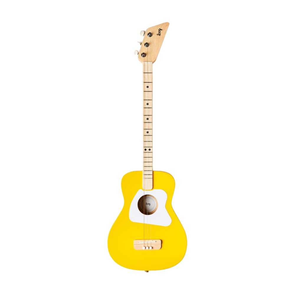 Loog Pro Acoustic Kids Guitar 3-Strings Ages 6+ Learning App And Lessons Included Yellow