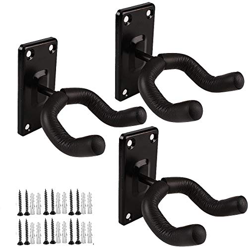 Guitar Wall Mount Guitar Hanger Acoustic Electric Guitar Hanger Bass Ukulele Black Hook Metal Holder Hangers