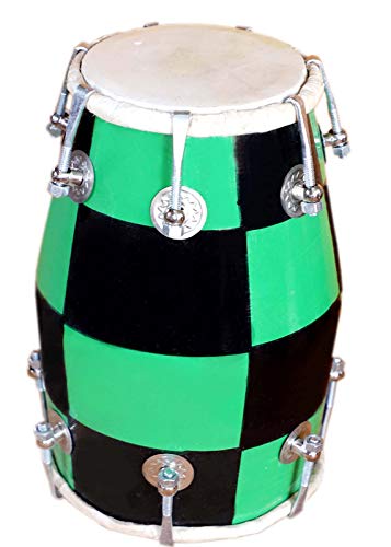 Gt Manufacturers Nuts & Bolt Wooden Musical Baby Dholak Instrument Drum |Green