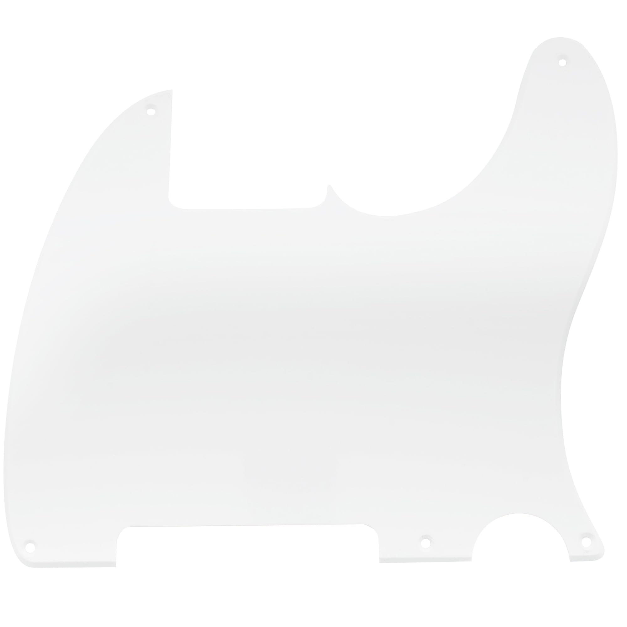 Musiclily 5 Hole Esquire Pickguard Tele Pick Guard Blank Custom For Fender Usa/Mexican Telecaster Modern Style,1Ply White