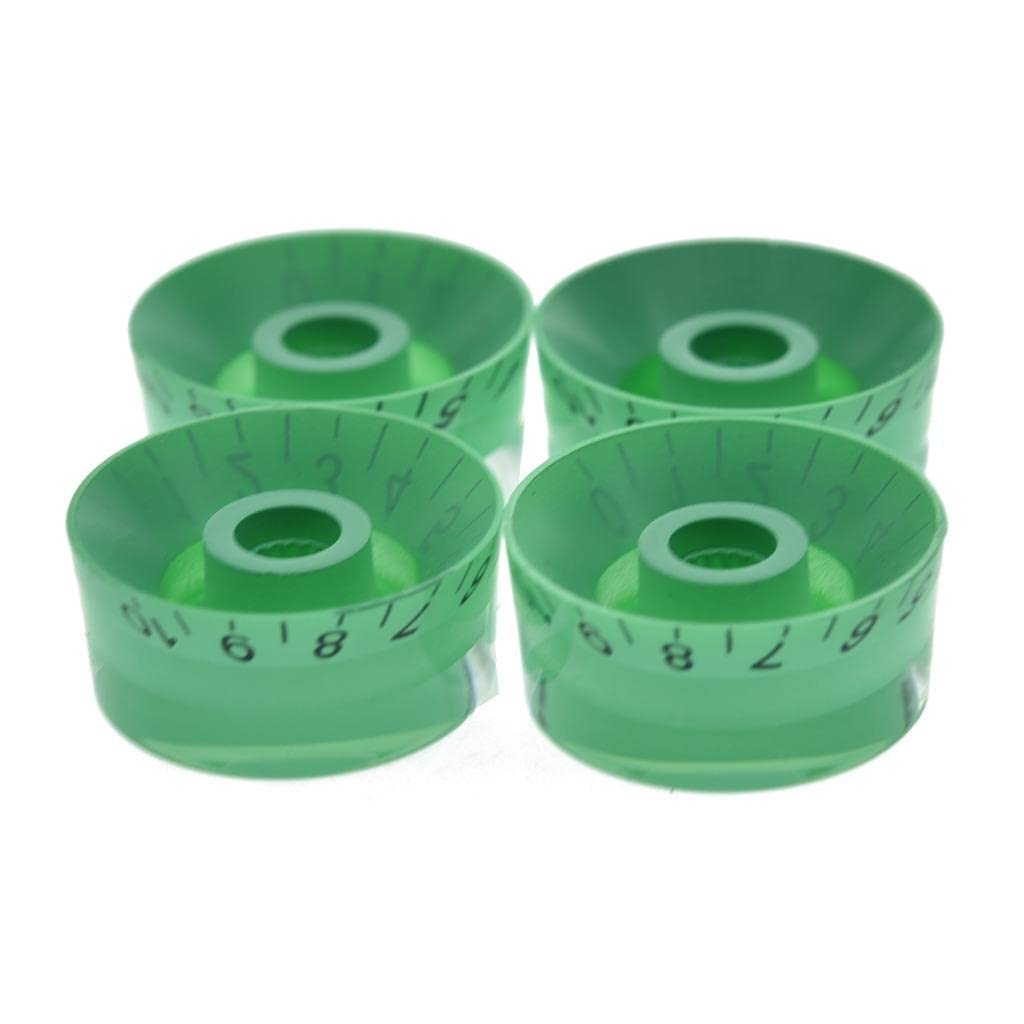 KAISH 4pcs Green with Black Number Guitar Speed Dial Knobs Control Knob fits LP Guitar