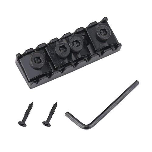 2Pcs Electric Guitar Locking Nut Black String Locking Nut With Mounting Screws For Tremolo Bridge 7 Strings Electric Guitar Inst