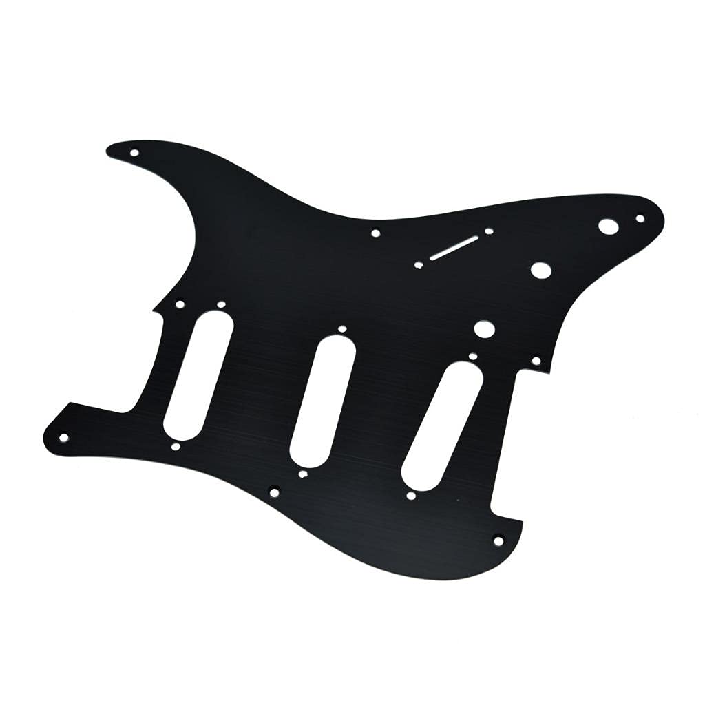 Dopro 8 Hole Aluminum Anodized Vintage Style ST Strat SSS Guitar Pickguard Scratch Plate for American FD Strat Black