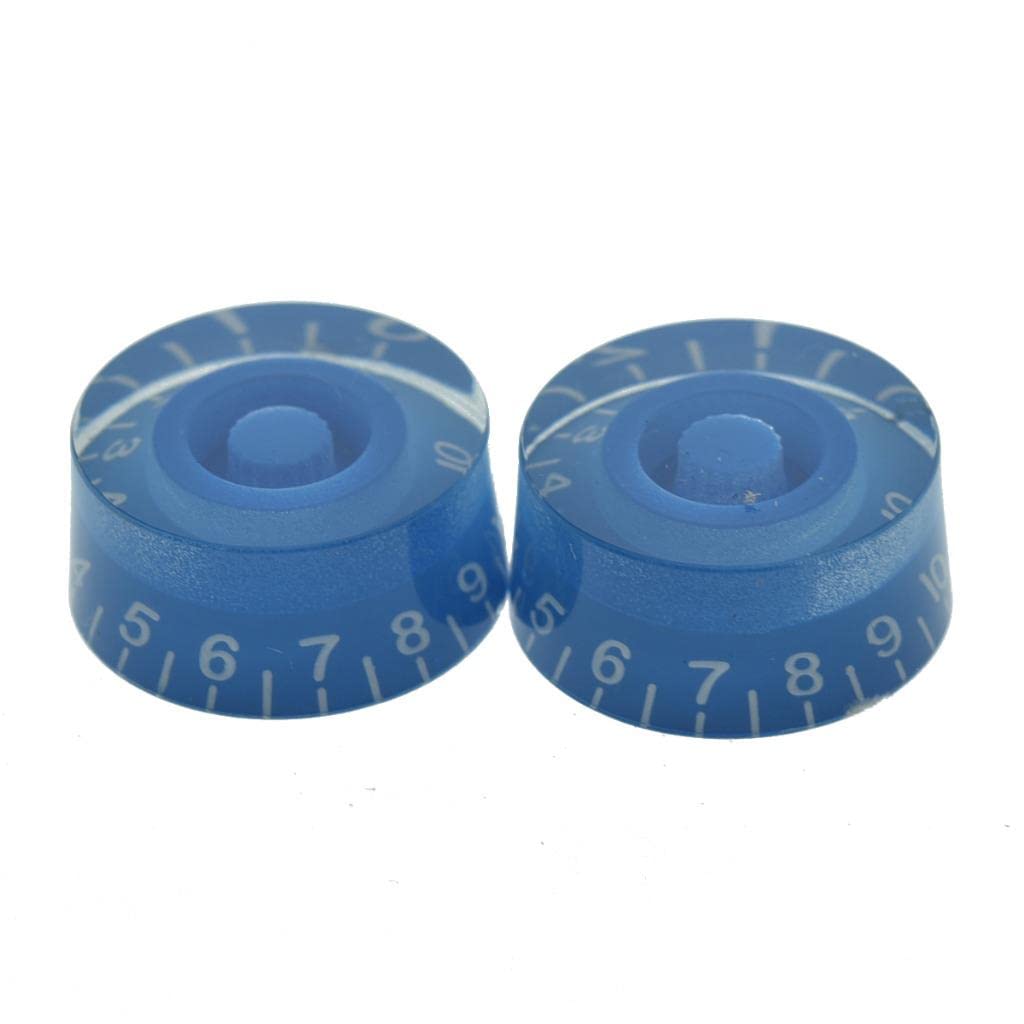 KAISH 4pcs Blue with White Number Guitar Speed Dial Knobs Control Knob fits LP Guitar