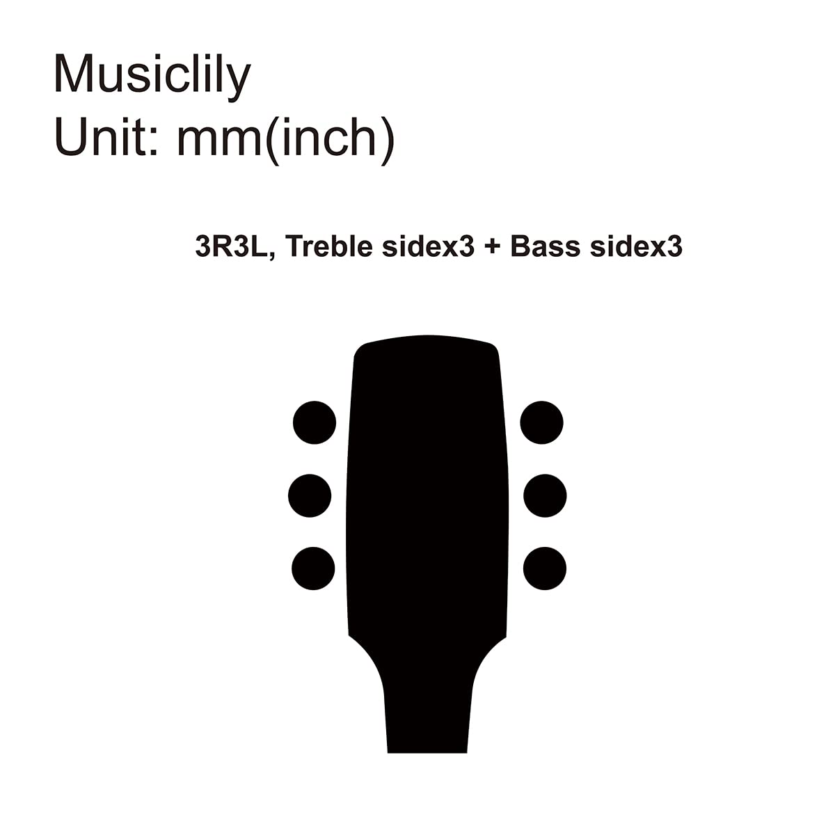 Musiclily Pro 3L+3R Semi-Closed Guitar Tuners String Tuning Pegs Keys Machine Heads Set for Electric Guitar or Acoustic Guitar,