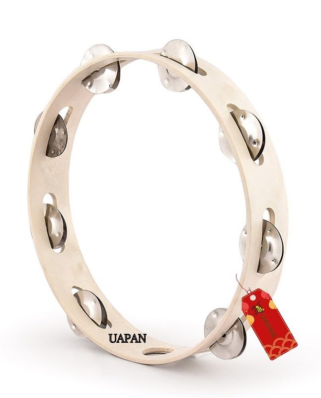 Uapan Without Fiber Dafli Musical Instrument I Dafli/Tambourine I Hand Percussion Musical Instrument(White_10 Inch, 10 Inch)